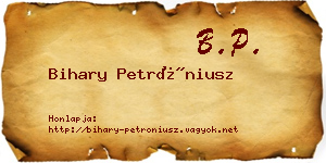 Bihary Petróniusz névjegykártya